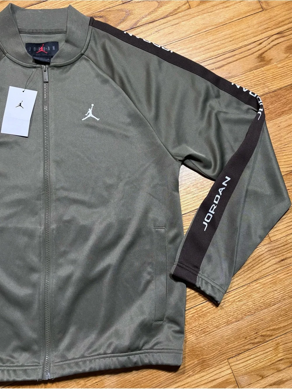 Nike Air Jordan Essentials Tracksuit Jordan Olive & Brown Jacket Men Sz M New